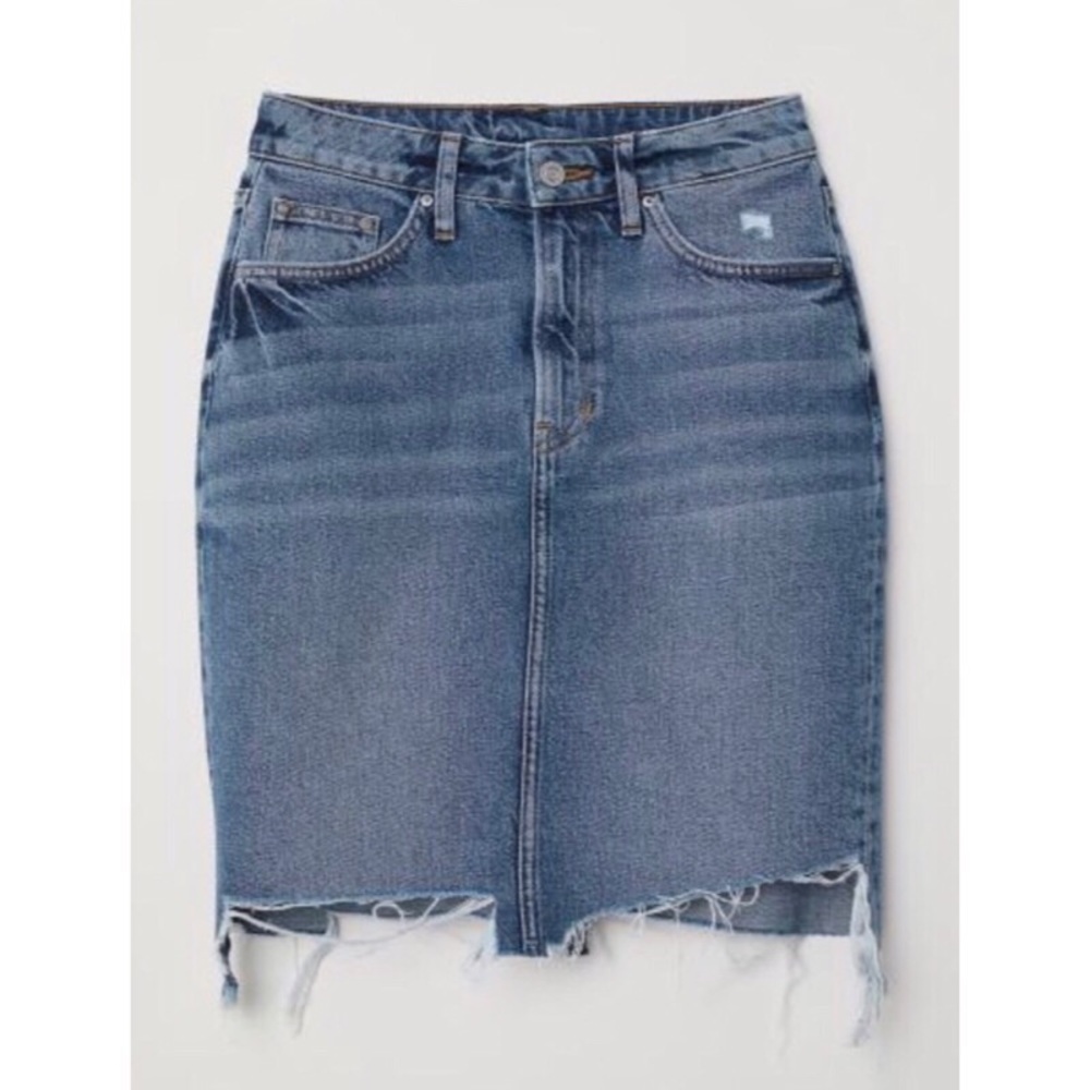 & Denim H&M Distressed Denim Skirt